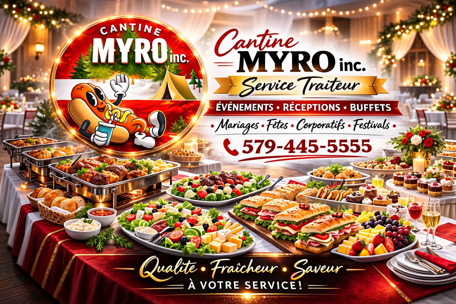 Service traiteur Cantine Myro — buffet chaud pour événements